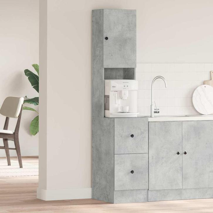 vidaXL Keuken Kast met lade Grijs 35 x 50 x 180 cm Bewerkt, Huis en Inrichting, Kasten | Overige, Nieuw, Verzenden