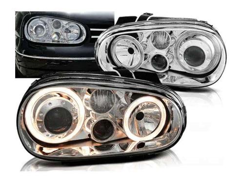 Angel Eyes koplampen Chrome geschikt voor VW Golf 4, Auto-onderdelen, Verlichting, Nieuw, Volkswagen, Verzenden