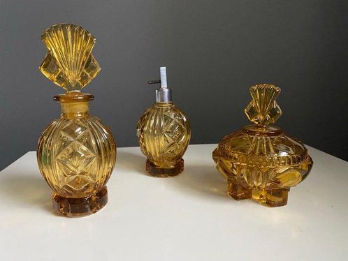 Art Deco Toiletset (3) - Glas, Antiek en Kunst, Curiosa en Brocante