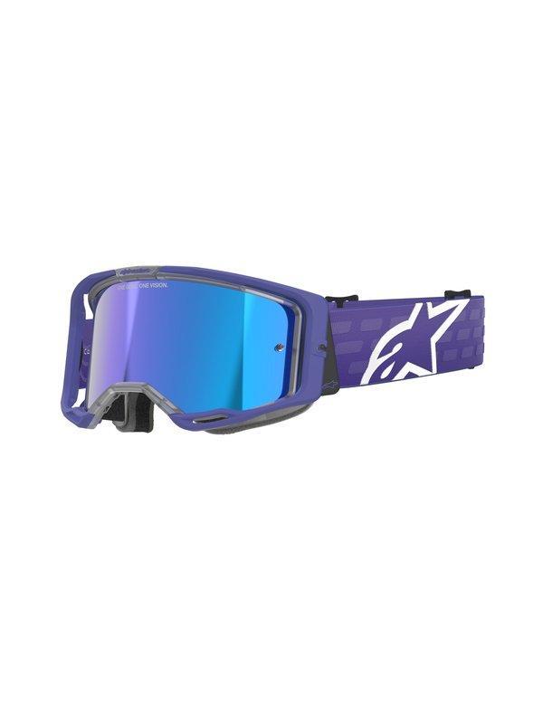 Alpinestars Vision 8 Crossbril Paars met Blauwe Spiegellens, Motoren, Kleding | Motorkleding, Verzenden