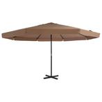 vidaXL Parasol met aluminium paal 500 cm taupe, Verzenden, Nieuw