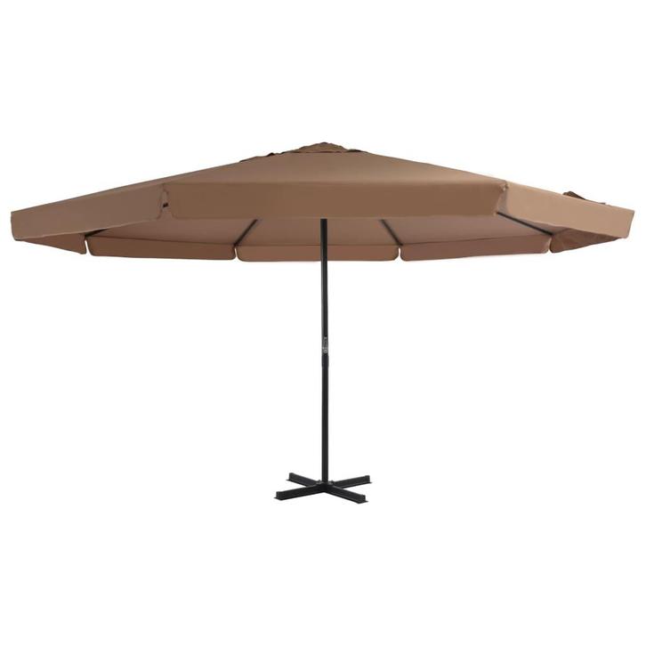 vidaXL Parasol met aluminium paal 500 cm taupe, Tuin en Terras, Parasols, Nieuw, Verzenden