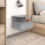 vidaXL Nachtkastje zwevend 40x31x27 cm bewerkt hout grijs, Huis en Inrichting, Slaapkamer | Nachtkastjes, Verzenden, Nieuw