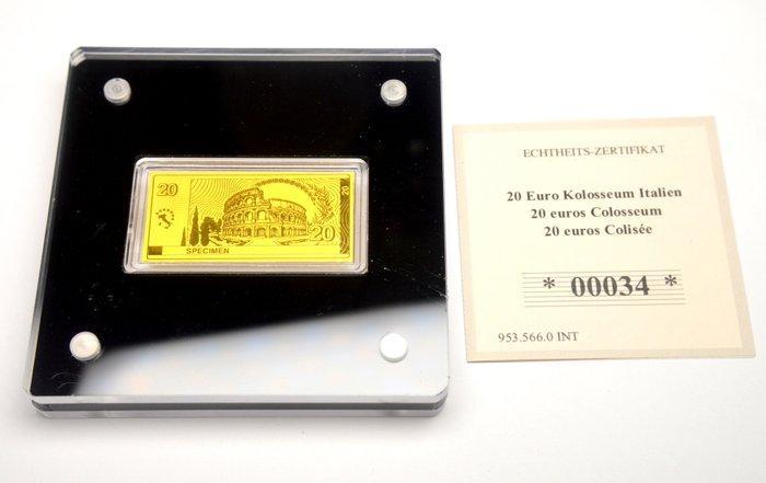 Duitsland. Gold Medal 20 Euro Italy Colosseum Trial Probe, Timbres & Monnaies, Monnaies | Europe | Monnaies non-euro