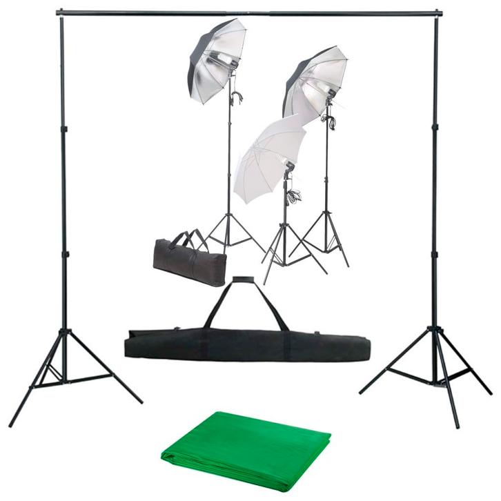 vidaXL Fotostudioset met verlichtingsset en achtergrond, TV, Hi-fi & Vidéo, Photo | Studio photo & Accessoires, Envoi