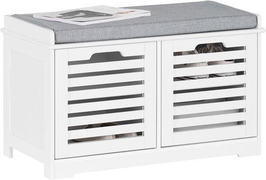 2dekans | SoBuy FSR23-II-W Entreebank - Witte Schoenenbank, Huis en Inrichting, Zetels | Zetels, Ophalen of Verzenden