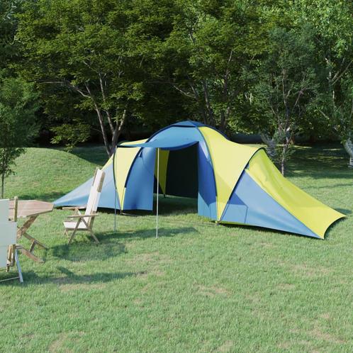 vidaXL Tent 6-persoons blauw en geel, Caravans en Kamperen, Tenten, Nieuw, Verzenden
