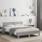 vidaXL Bedframe met hoofdeinde bewerkt hout grijs sonoma, Huis en Inrichting, Slaapkamer | Bedden, Verzenden, Nieuw