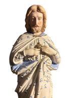 Beeldje, Heilige hart Jezus beeld - 40 cm - Biscuit