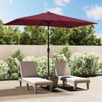 vidaXL Parasol met metalen paal 300x200 cm bordeauxrood, Verzenden