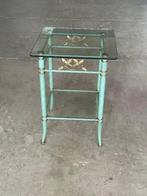 Middentafel - Glas, Metaal - Vintage bijzettafel, Antiek en Kunst
