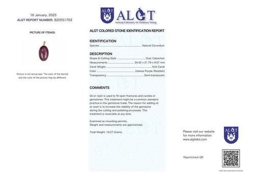 Geen Reserve - ALGT Gecertificeerd - Grote Natuurlijke, Verzamelen, Mineralen en Fossielen
