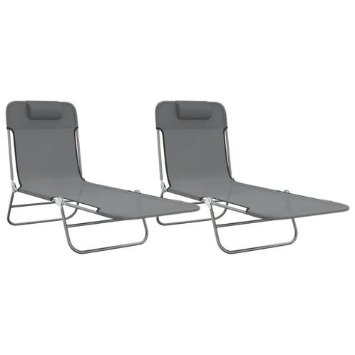 Ligbedden Grijs - Inklapbaar! Retour deal -40%, Tuin en Terras, Ligbedden, Nieuw, Textileen, Verzenden