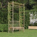 vidaXL Tuinbank met pergola 116 cm bamboe, Verzenden, Nieuw