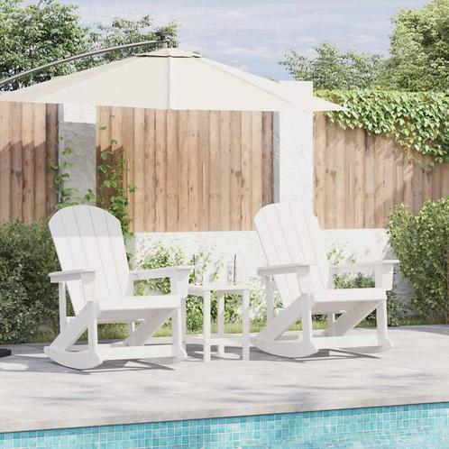 vidaXL Tuin Lounge Set 3 pcs Wit HDPE, Tuin en Terras, Tuinsets en Loungesets, Nieuw, Verzenden