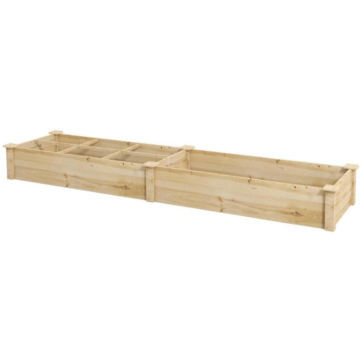 Plantenbakken - Houten - Verhoogd - 2 vakken - bruin, Tuin en Terras, Bloembakken en Plantenbakken, Nieuw, Ophalen of Verzenden