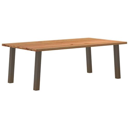 vidaXL Eettafel rechthoekig 220x120x74 cm massief eikenhout, Huis en Inrichting, Tafels | Eettafels, Nieuw, Verzenden