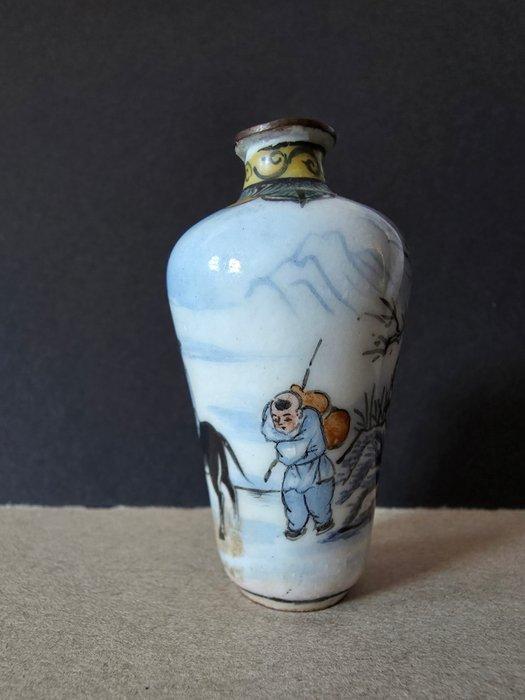Canton - Snuiftabak-fles - Koper - Snuifflesje in emaille, Antiek en Kunst, Antiek | Overige Antiek