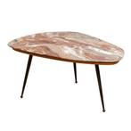 Table basse - triangle arrondi - Marbre, Métal, Bois,, Antiquités & Art
