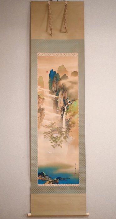 Mount Horai - Opkomende zon landschap - Waterval, toren,, Antiek en Kunst, Antiek | Overige Antiek