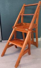 Boekenkast - Trapje voor bibliotheekstoel - mahonie hout, Antiek en Kunst