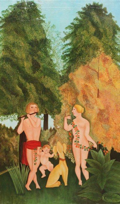 École française (XX), Daprès Henri Rousseau - LHeureux, Antiek en Kunst, Kunst | Schilderijen | Klassiek