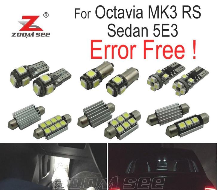 Kit 16 Ampoules Led Intérieur Pour Skoda Octavia 3 Mk3 Mkiii, Auto-onderdelen, Verlichting, Verzenden