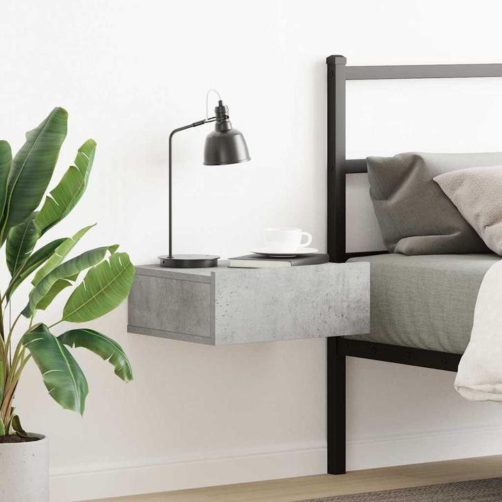 vidaXL Nachtkastje zwevend 40x30x15 cm bewerkt hout, Huis en Inrichting, Slaapkamer | Nachtkastjes, Nieuw, Verzenden