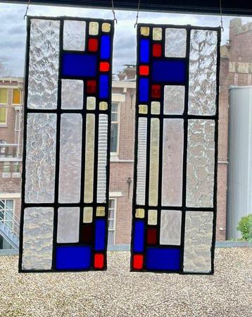Glas-in-loodraam (2) - 1950-1960 beschikbaar voor biedingen