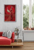 I_KONIQ - Total Red Woman and white Flamingo