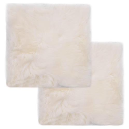 vidaXL Stoelkussens 2 st 40x40 cm echt schapenvacht wit, Huis en Inrichting, Woonaccessoires | Kussens, Nieuw, Verzenden