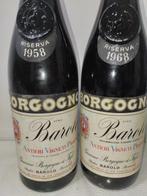 1958 & 1968 Giacomo Borgogno - Barolo Riserva - 2 Bouteilles, Verzamelen, Wijnen, Nieuw
