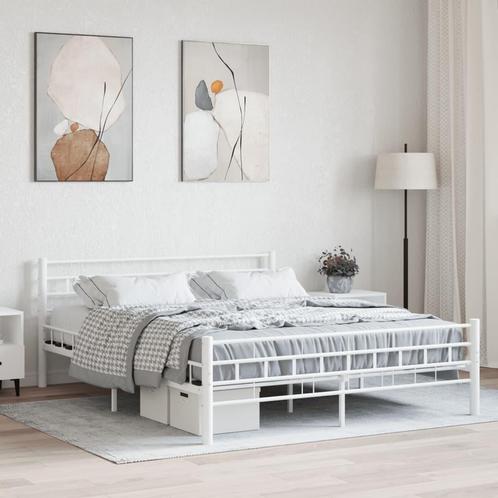 vidaXL Bedframe metaal wit 160x200 cm, Huis en Inrichting, Slaapkamer | Bedden, Nieuw, Verzenden