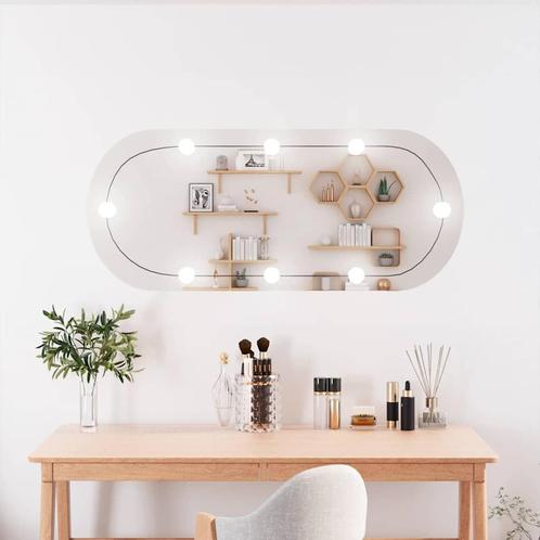 vidaXL Wandspiegel met LEDs ovaal 40x90 cm glas, Huis en Inrichting, Woonaccessoires | Spiegels, Nieuw, Verzenden
