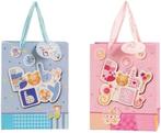 Geschenktasje Baby met glitter + applicatie 2 assorti stuks, Nieuw