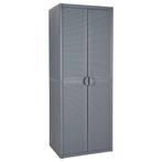 vidaXL Tuinkast 65x45x172 cm PP rattan grijs, Verzenden, Nieuw