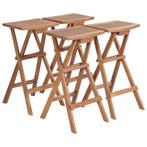 vidaXL Barkrukken inklapbaar 4 st massief teakhout, Tuin en Terras, Tuinstoelen, Verzenden, Nieuw