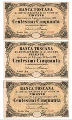Italië, Koninkrijk Italië. - 3 x 50 Centesimi 1870 Banca, Timbres & Monnaies
