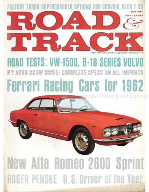 1962 ROAD AND TRACK MAGAZINE MEI ENGELS, Livres, Autos | Brochures & Magazines