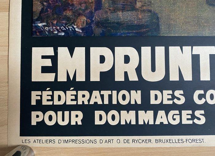 Fernand Toussaint - Souscrivez! Emprunt á Lots - Ieper -, Antiek en Kunst, Kunst | Tekeningen en Fotografie