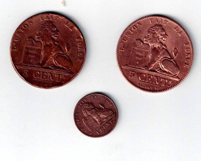 België. Leopold I. 15 Cents 1852/1852, 3 x (Zonder, Postzegels en Munten, Munten | Nederland