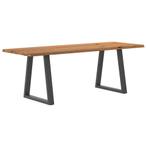 vidaXL Eettafel met natuurlijke rand 220x80x74 cm massief, Huis en Inrichting, Tafels | Eettafels, Verzenden, Nieuw