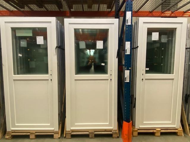 pvc deuren raam antracietgrijs ral 7016 over stock RAMENHAL, Doe-het-zelf en Bouw, Deuren en Vliegenramen, Buitendeur, Nieuw, Glas