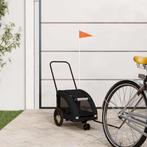 vidaXL Hondenfietstrailer oxford stof en ijzer zwart, Dieren en Toebehoren, Verzenden, Nieuw