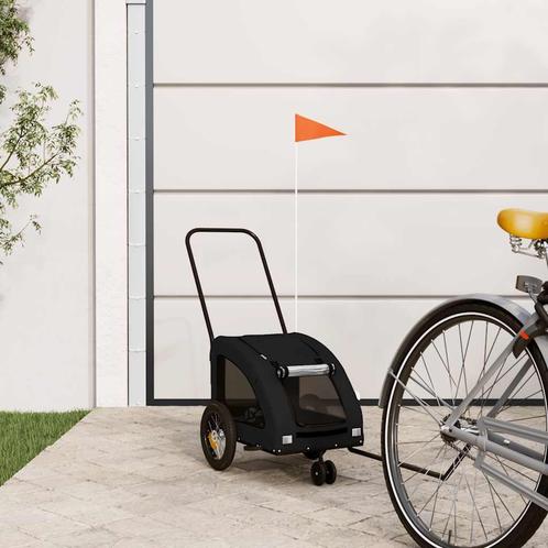 vidaXL Hondenfietstrailer oxford stof en ijzer zwart, Dieren en Toebehoren, Overige Dieren-accessoires, Nieuw, Verzenden