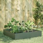 vidaXL Plantenbak verhoogd 100x100x33,5 cm staal olijfgroen, Tuin en Terras, Verzenden, Nieuw