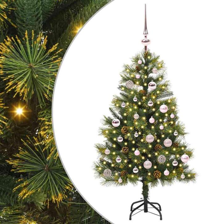 vidaXL Kunstmatige Scharnierende Kerstboom met Kegels Groen, Diversen, Kerst, Nieuw, Verzenden