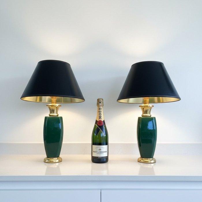 Maison Le Dauphin - Lampe de table (2) - Ensemble vert, Antiquités & Art, Curiosités & Brocante