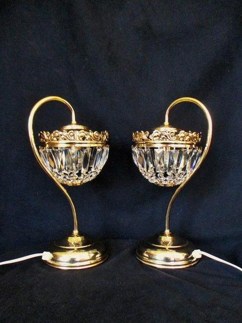 Tafellamp (2) - Verguld messing - zaklampen, Antiek en Kunst, Curiosa en Brocante