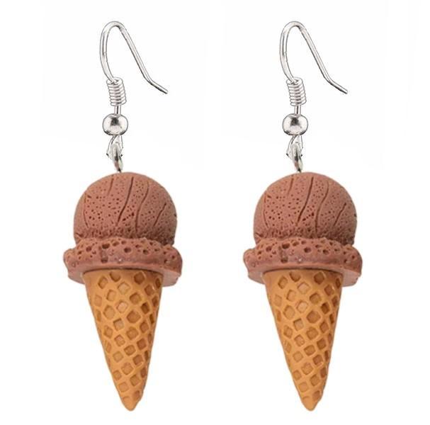 Fako Bijoux - Oorbellen - IJsjes - Hoorntjes - Bruin, Handtassen en Accessoires, Oorbellen, Verzenden